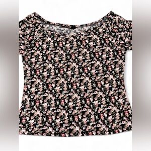 SHEIN Black Floral Print Top